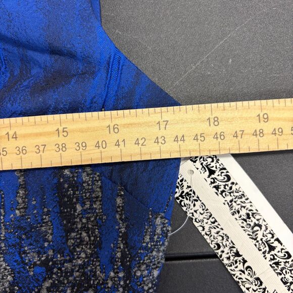 Kay Unger Royal Blue Silk Midi Dress Embellished Waist Boardroom Office Wedding‎ - Picture 6 of 8